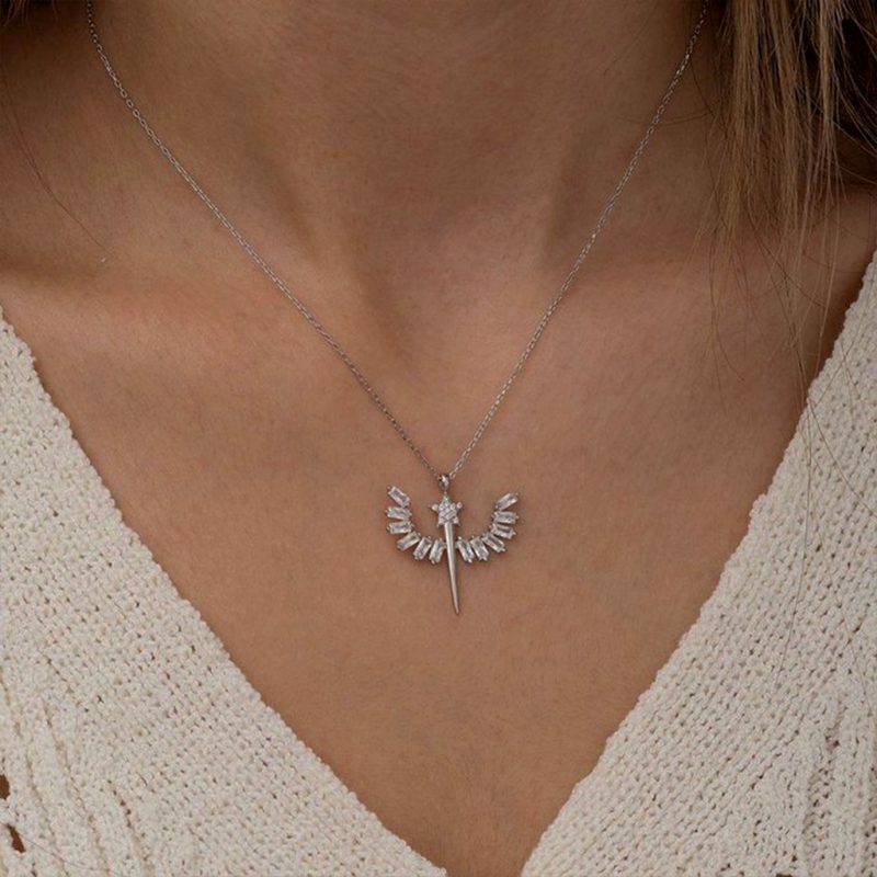 Angel and star necklace