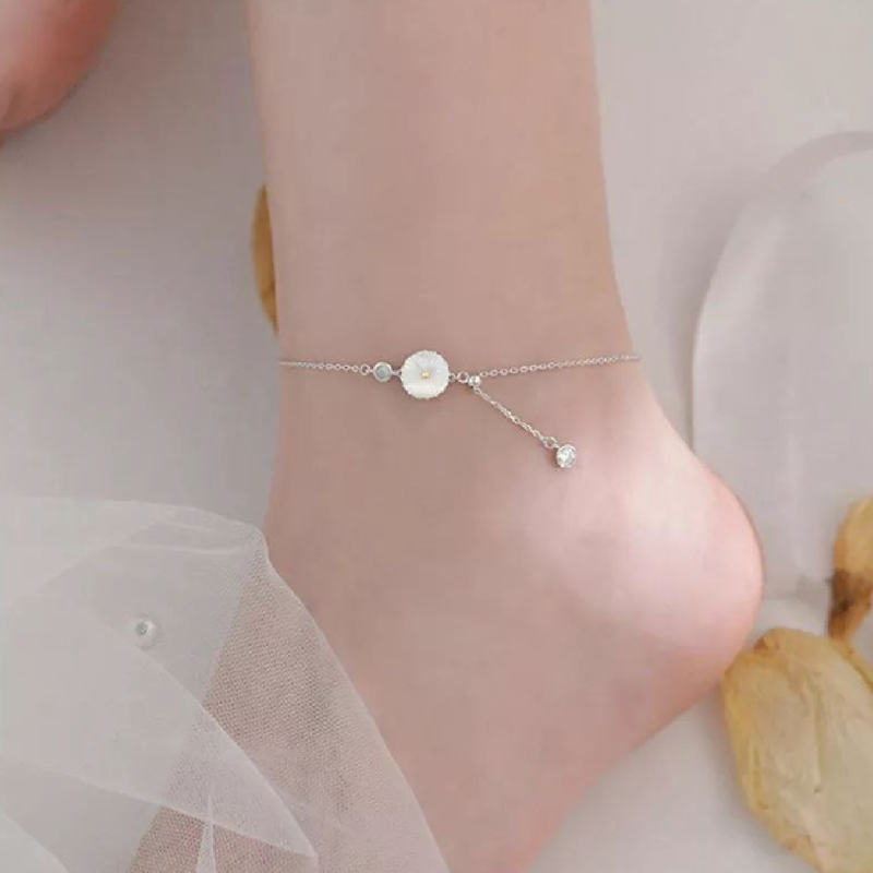 white rose anklet